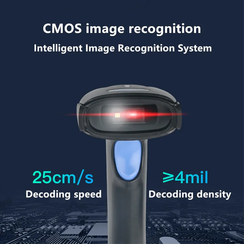 VS Penyimpanan Kasir Supermarket Express Pemindai Berkabel Kode 1D Nirkabel 2.4G Bluetooth Pemindai Kode 2D Pistol Pemindaian Otomatis