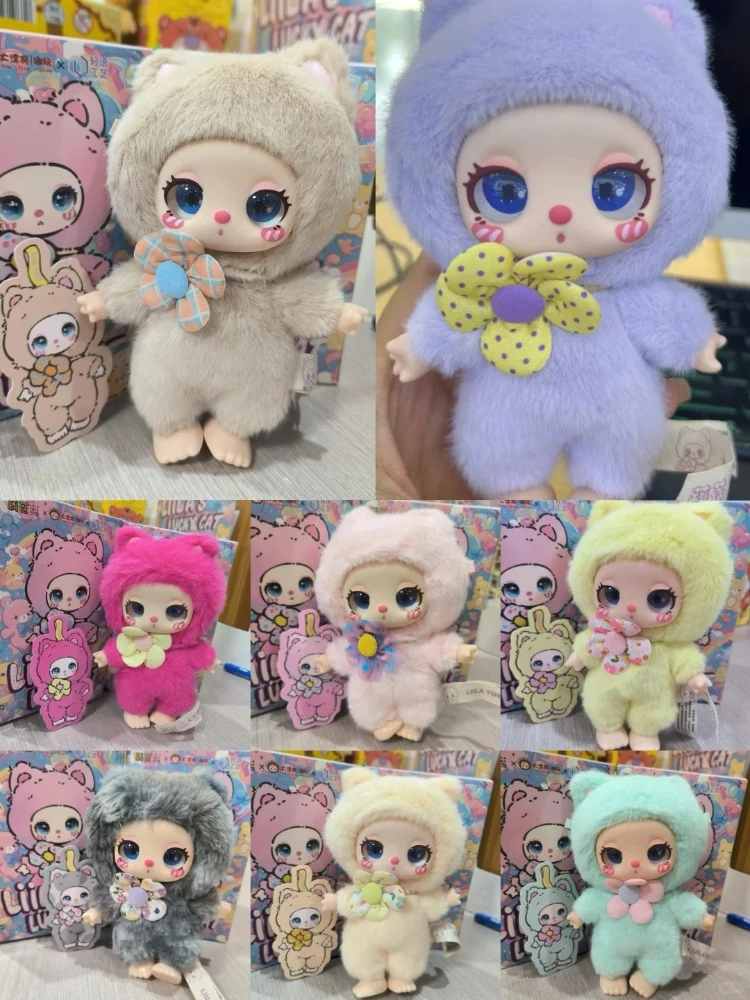 

New Liila Lucky Cat Series Blind Box Trendy Plush Toy High Quality Replica Cute Ornament Mystery Box Desk Decoration Kid Gift