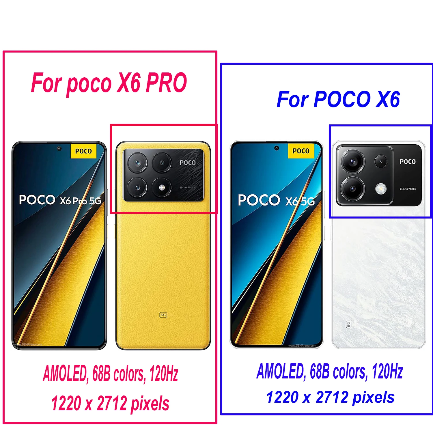 AMOLED 120HZ LCD Display Touch Screen Digitizer Glass Panel For Xiaomi Poco X6 Pro