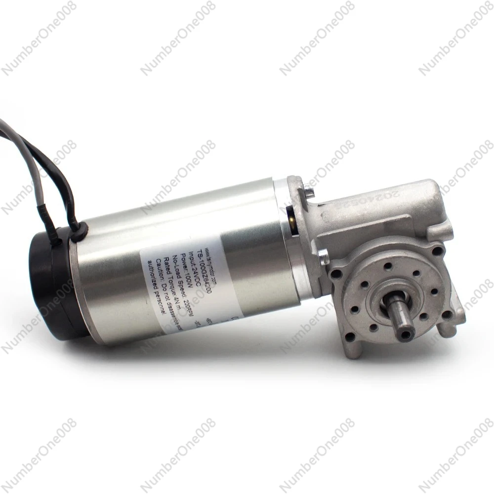 100W 24V DC Automatic Door Motor with Encoder, Worm Gear Reducer for Sliding Gate & Hotel Door System