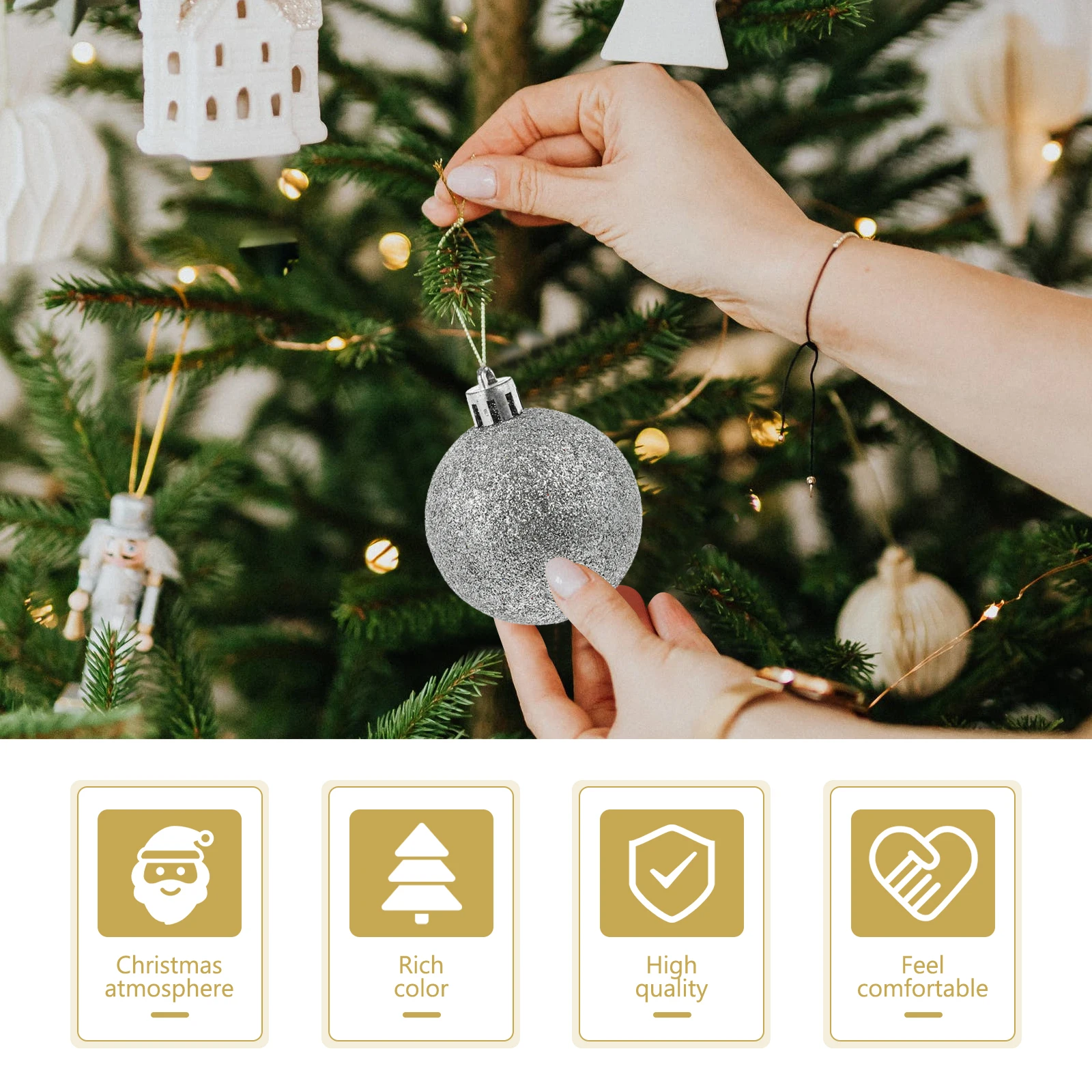 

70 Pcs Christmas Ball Pendant Holiday Ornaments for Tree Mini Present Accessory Gadgets Diy Balls