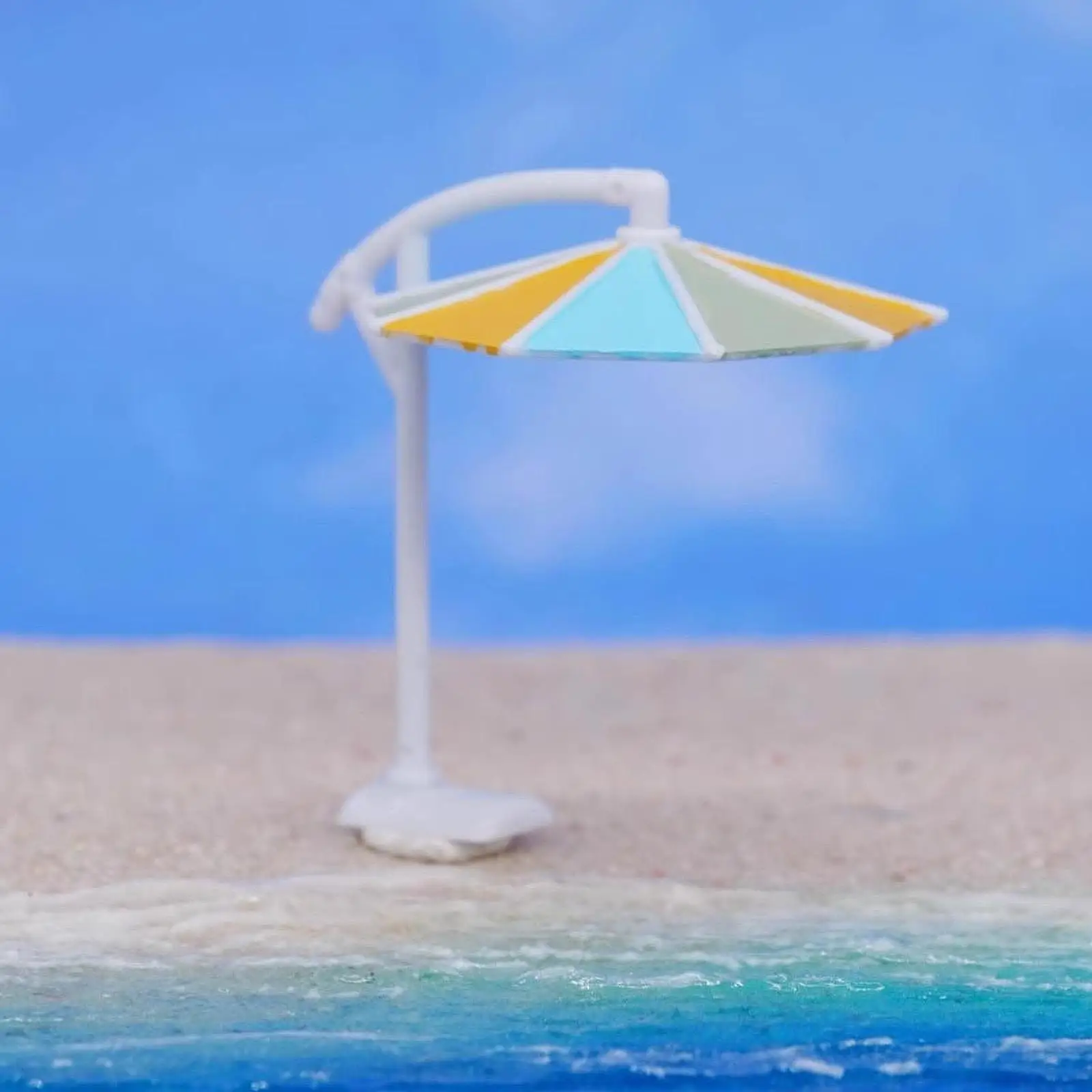

1:64 Scale Miniature Beach Umbrella Ornament Mini Garden Sand Table Photography Props Desk Decoration Tity Scene Parasol