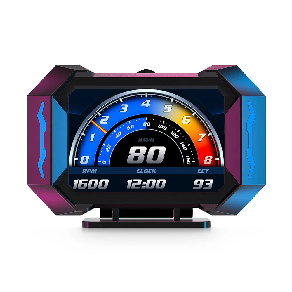 Slope Meter OBD GPS Head Up Display Accelerometer Clock KMH RPM Mileage Gauge Speedometer Car HUD P25 Overspeed Alarm 3 Inch