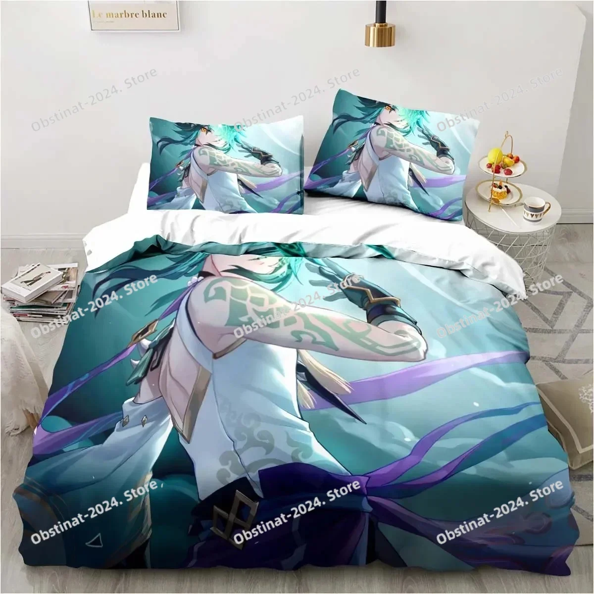 

Cartoon Anime Genshin Impact Game Bedding Set Duvet Cover Full Queen King Size Pillowcase Bed Printed Bed Set Aldult Kid Bedroom