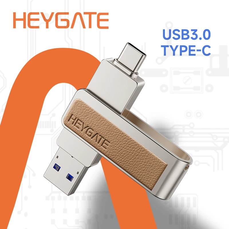Картина 5: USB-флеш-накопитель HEYGATE Dual Drive USB 3.2 Gen1 OTG, флешка Type-C, высокоскоростная, 150 МБ/с, для ноутбуков, планшетов, телефонов
