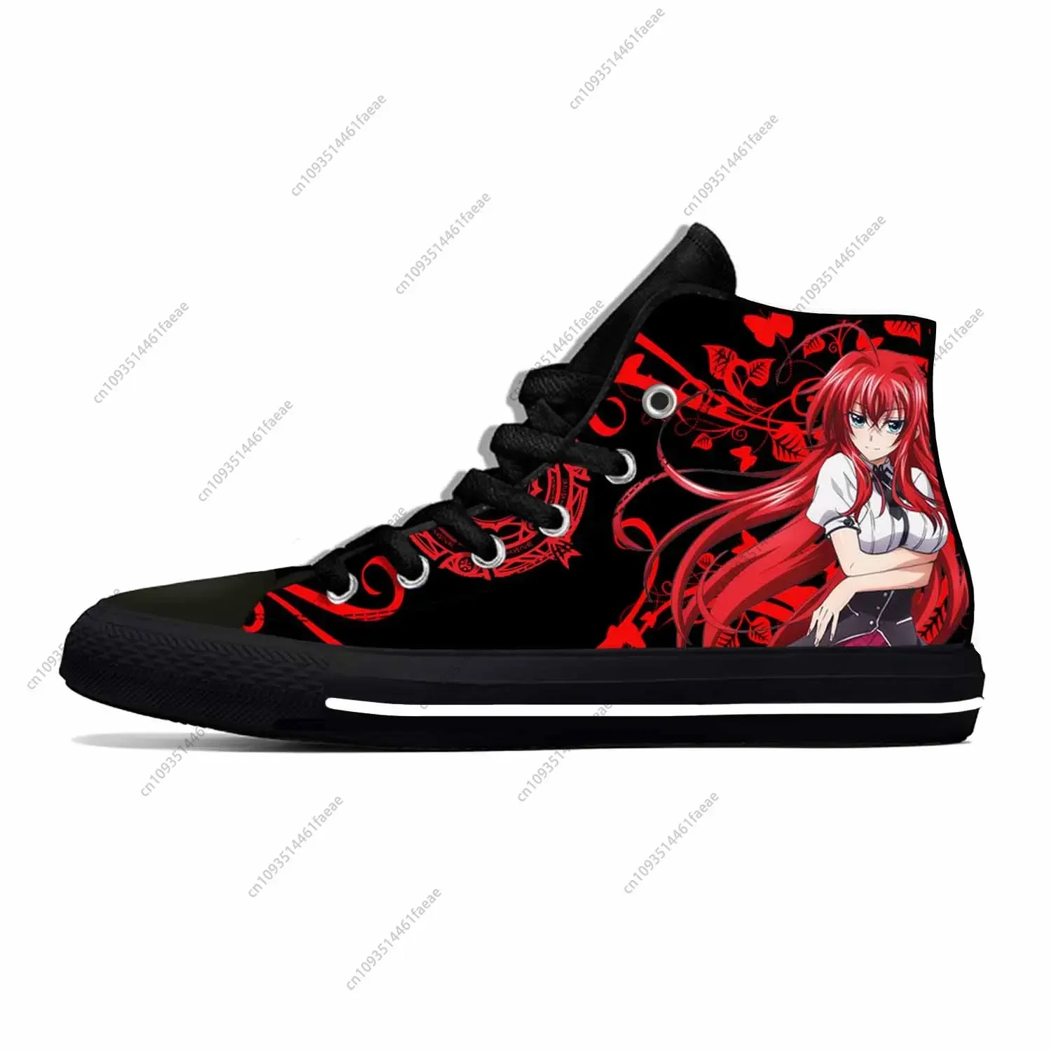 

Anime Manga Cartoon High School DxD Rias Gremory Hot Casual Shoes High Top Breathable Men Women Sneakers Lightweight Board Shoes