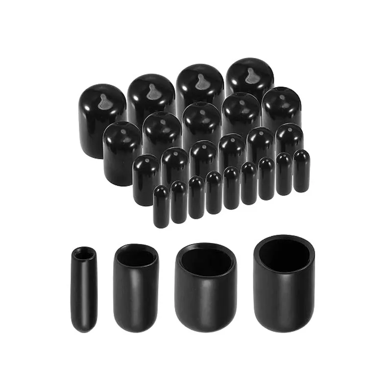 50pcs 3-25mm PVC Vinyl Sealing Cap Rubber Hose End Cap Silicone Plug Silicone Sleeve Protective End Cap Seal Assortment Kit