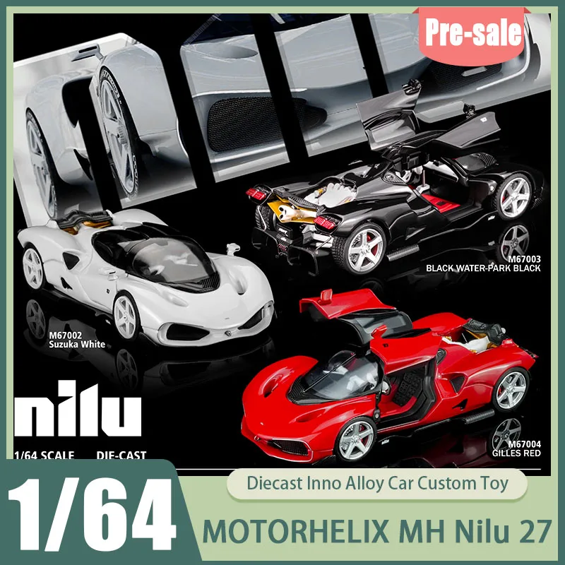 

Pre-Sale Motorhelix Mh 1:64 Nilu 27 High Detail Diecast Gull-Wing Door Hypercar Model Collectible Toys Boy Kid Festival Gift Toy