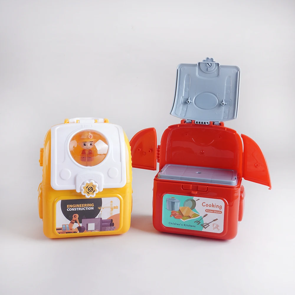 1Pc Mini Simulatie Dinosaurus Keuken Koken Servies Arts Tool Kit Kinderen Rollenspel Familie Rugzak Doos Speelgoed Cadeau
