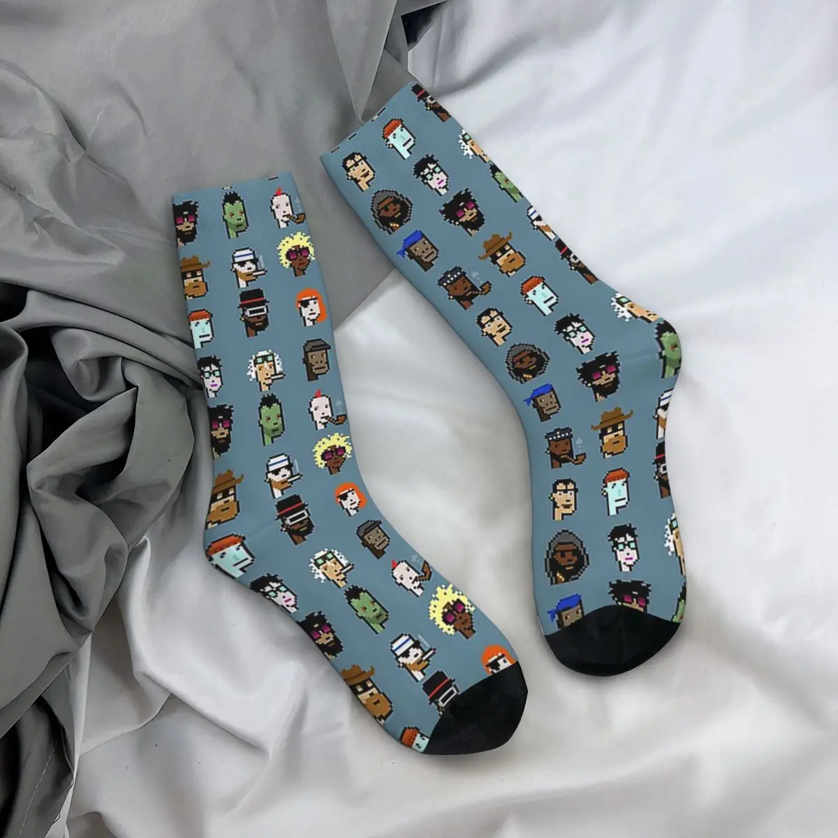 Cryptopunks Nft Socks Harajuku Super Soft Stockings All Season Long Socks Accessories for Man's Woman's Gifts