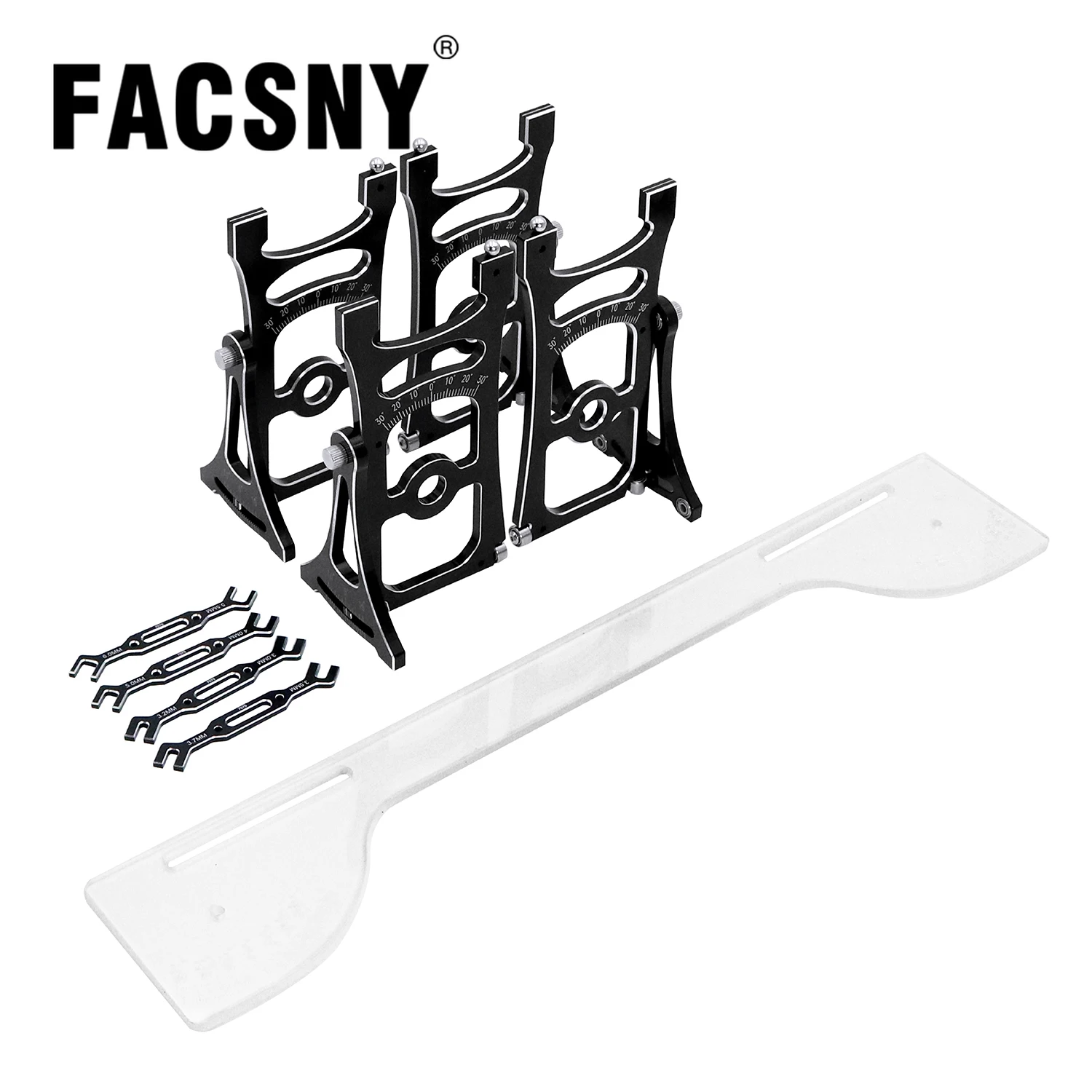 

Aluminum Chassis Setup System Measuring Tool Set With Ruler Wrench For Arrma losi 1/7 1/8 Yikong YK4082 MJX H8H Upgrade Parts