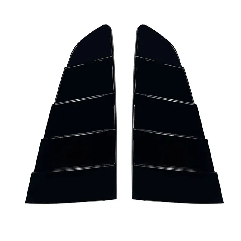 

AU28-Car Rear Triangular Window Louvers Shutters Blinds Cover Trim For Ford Mustang MK6 2015-2023 Glossy Black