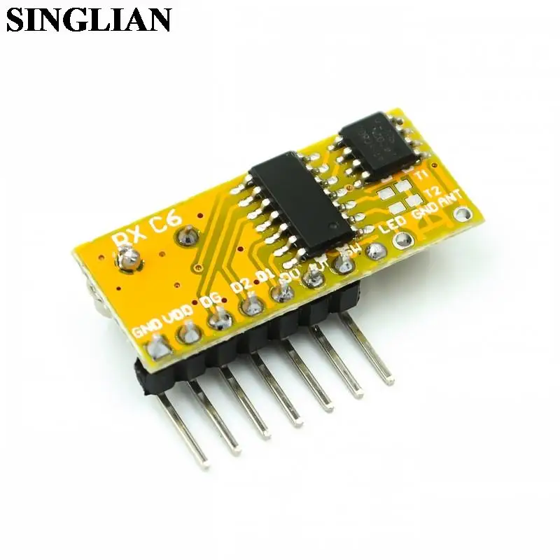 RXC6 5V Learning Wireless Remote Control Receiving Module 4-channel Receiver RXC6 Superheterodyne Learning 433Mhz