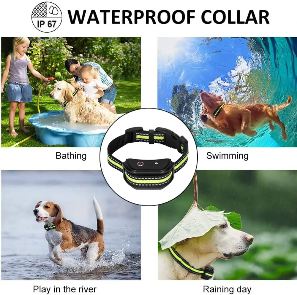 No Shock 1000Ft Dog Training Collar with Remote Rechargeable Waterproof Collar with Beep Vibration High Quality Pet Training