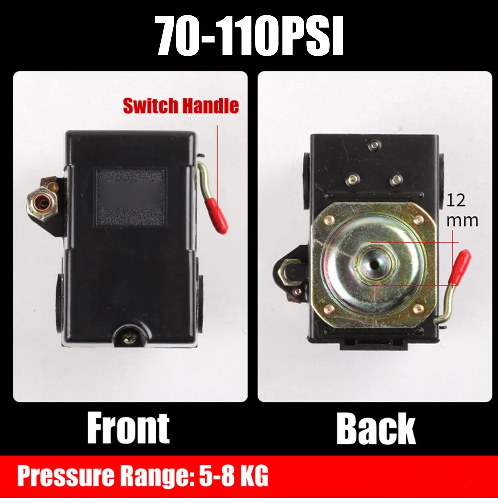 High Quality Pressure Switch Control Valve 26A Black For Air Compressor Air Pump Pump Control Valve Regular Single Port