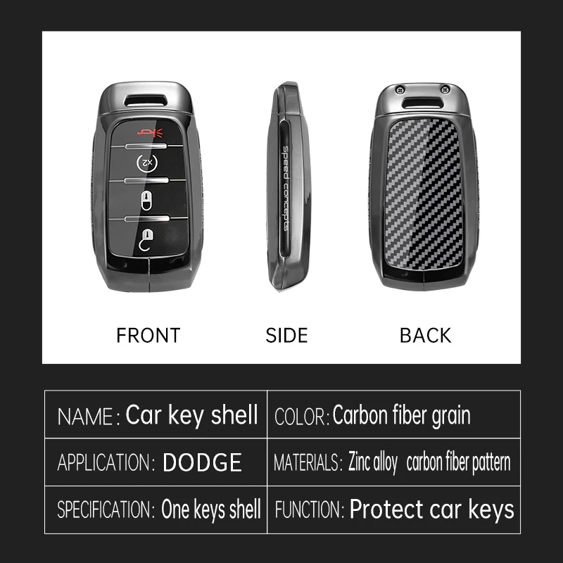 3/4/5/6 Buttons Car Remote Key Case Keychain Shell Fob For Dodge RAM1500 RAM2500 TRX RAM 1500 RAM3500 2019-2026 Metal Key Cover view 5