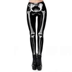 Zawaland Halloween Series Legginsy Sexy Seam Jeggings Skull Cosplay Odzież damska Spodnie Skinny Elastyczne legginsy do fitnessu