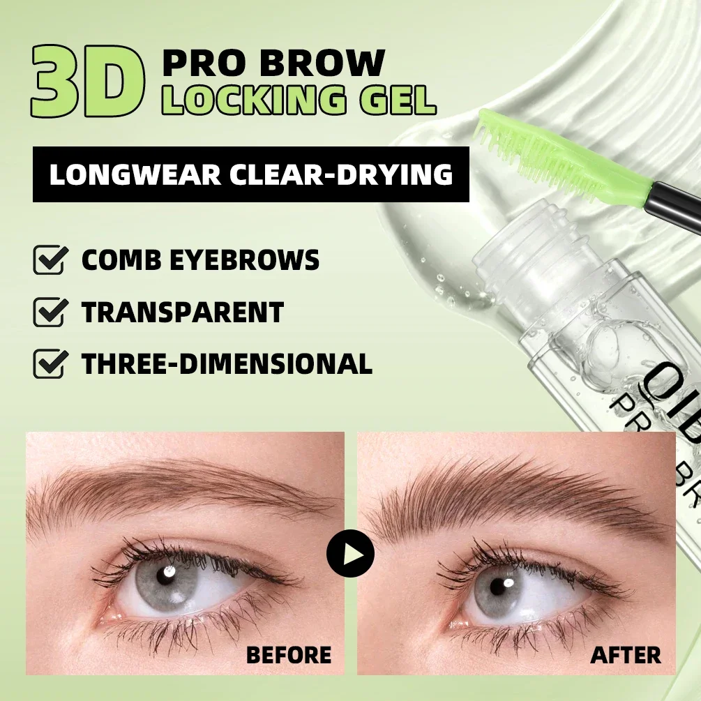 Qibest nuevo Gel transparente crema de estilismo para cejas fijación de larga duración jabón para cejas maquillaje líquido transparente cosméticos impermeables para cejas
