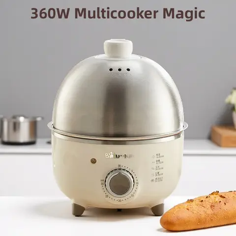 360W Electric Egg Boiler Breakfast Machine Multicooker Steamer Automatic Egg Cookers Home Egg Custard Steaming Cooker with Timer