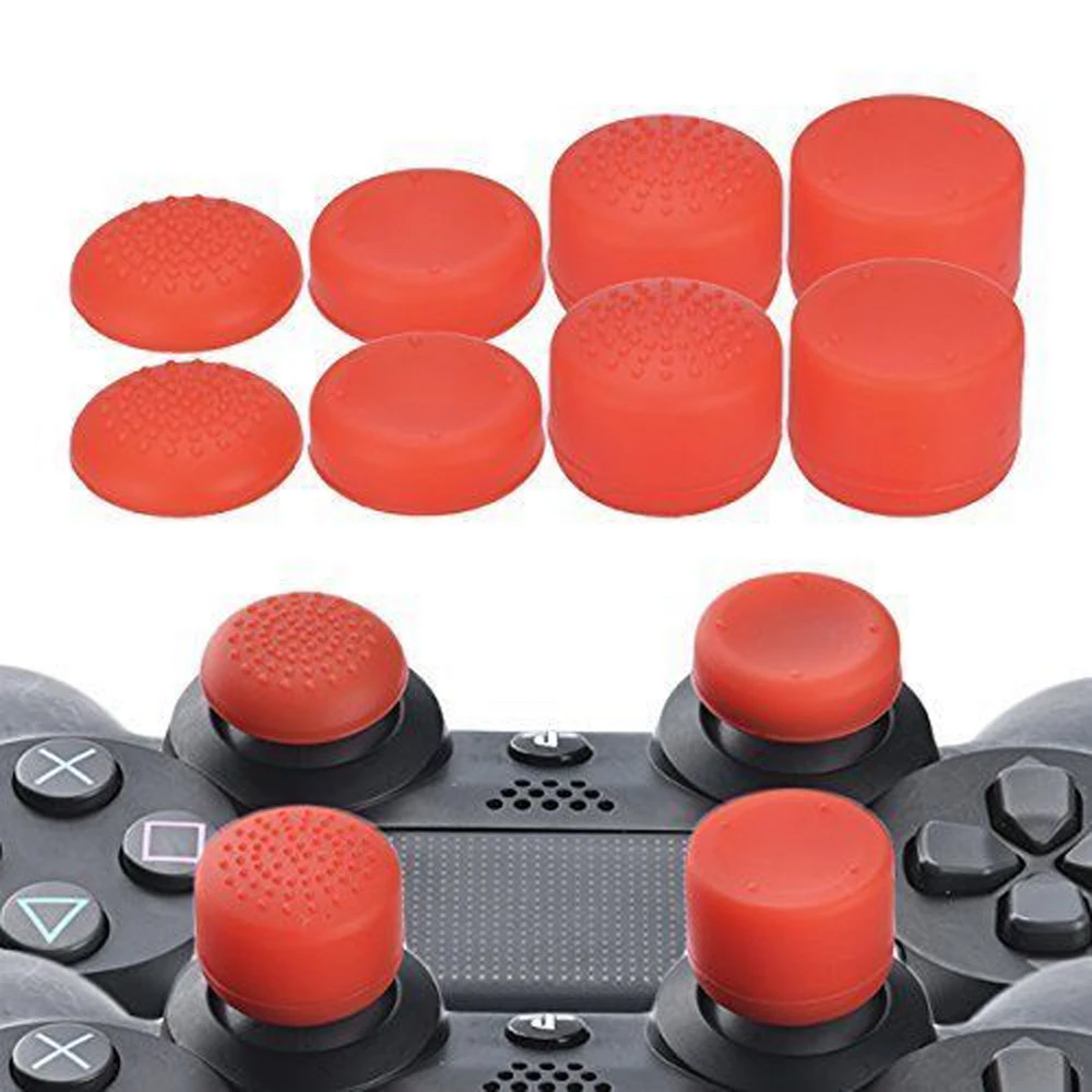 8pcs Silicone 3D Analog Thumb Stick Grip Cap Joystick Cover for PS5/PS4/PS3/PS2/Xbox 360/Xbox One Game Accessories