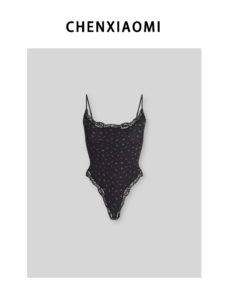 

Летний купальник-комбинезон с регулируемыми бретелями и кружевной отделкой, низкая талия, из нейлоновой ткани, для стильных девушек