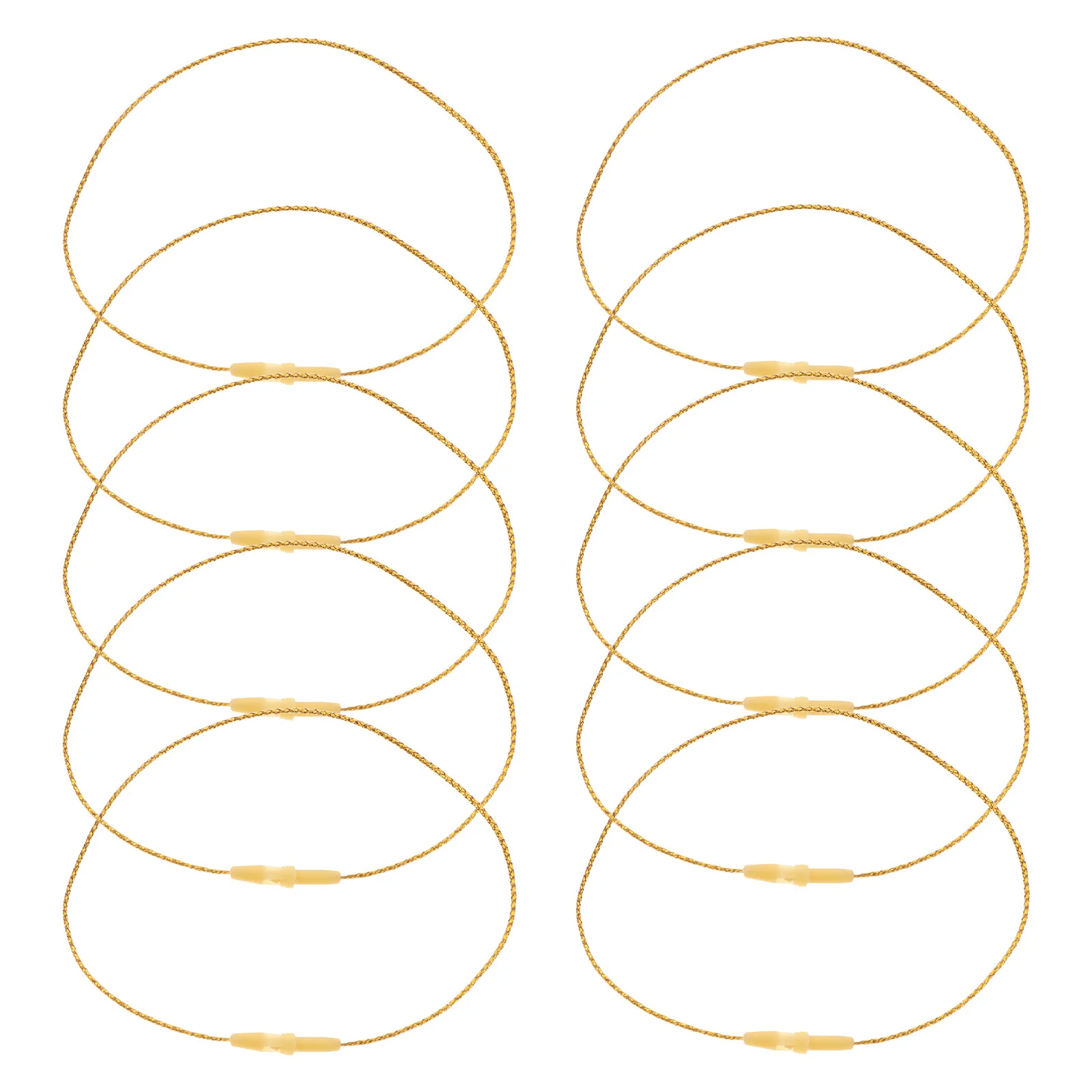 

100pcs Christmas Ornament Hooks Snap Fastener Precut Locking Ropes For Xmas Halloween Decorations Golden Hang Tag String Ribbon