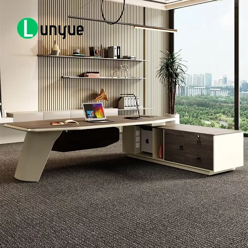 Modern L Shaped Executive Desk Luxury Manager Office Table Large Workstation for Home Business Project High Quality Furniture