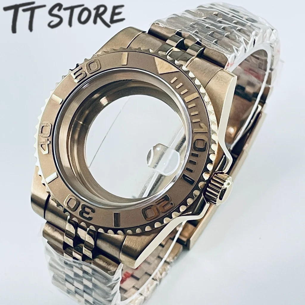 Unisex 40mm Rose Gold Watch with NH34 NH35 NH36 NH38 VH31 NH70 ETA2824 PT5000 Movement Ceramic Bezel Sapphire Case Sub