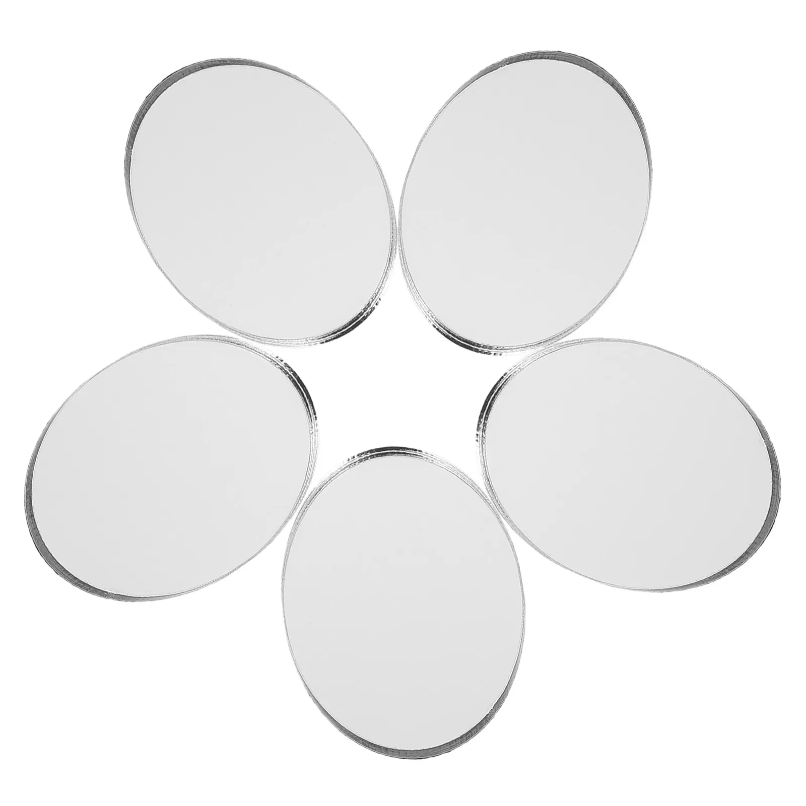 5Pcs Phone Mirror Decal Adhesive Acrylic Compact Circle Sticker for Smartphone Back Stick-on Makeup Touch-Up Travel Pocket