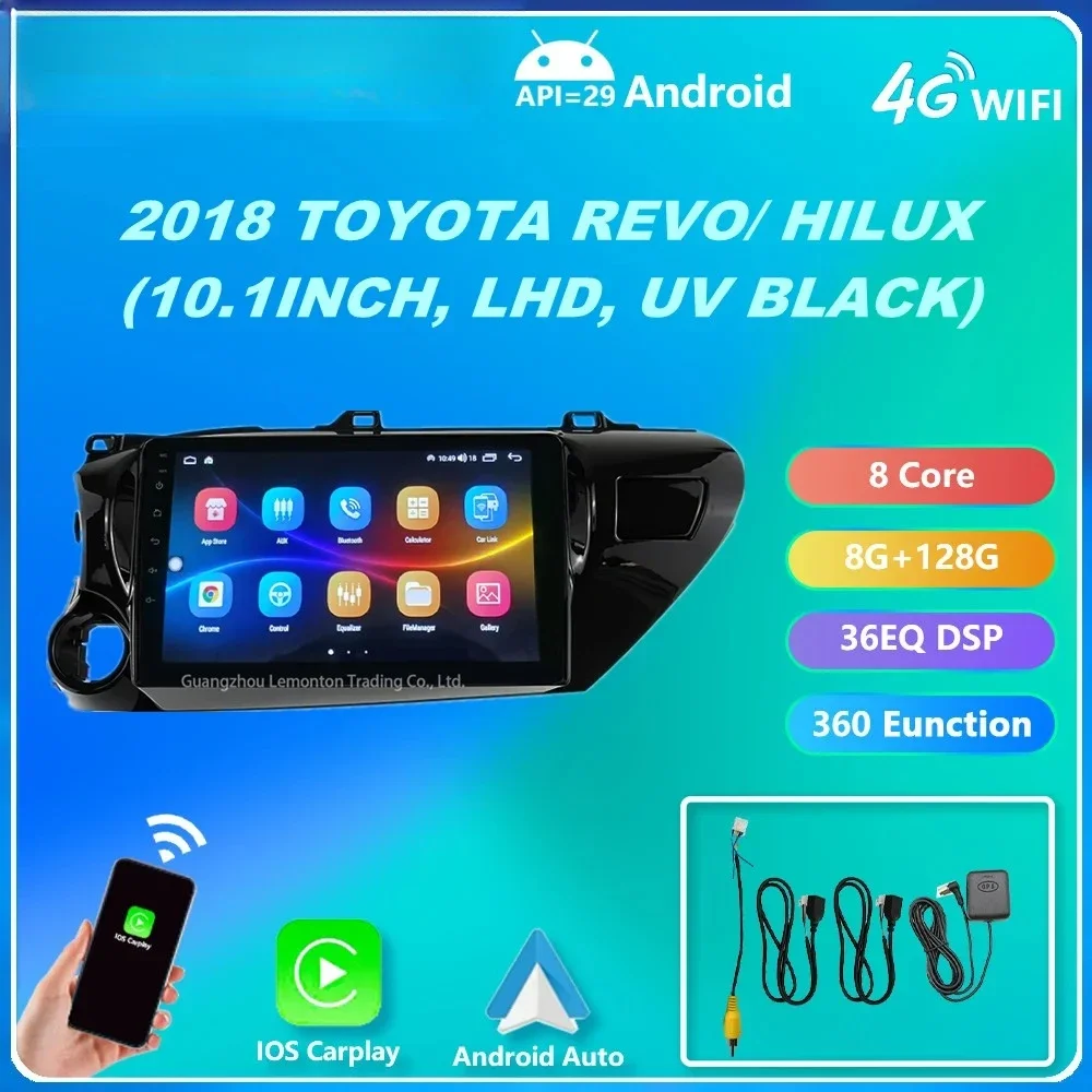 For Toyota Hillux 2016--2018 Revo Car Android GPS Mp5 Player 10 inch Dashboard pick-up truck Navigation BT wifi factory OEM