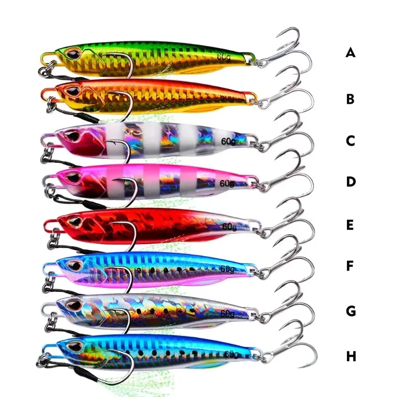 1pcs New Jigging Lure Set Fishing Lures 10g 15g 20g 30g 40g 50g 60g Metal Spinner Spoon Fish Bait Jigs Japan Fishing Tackle