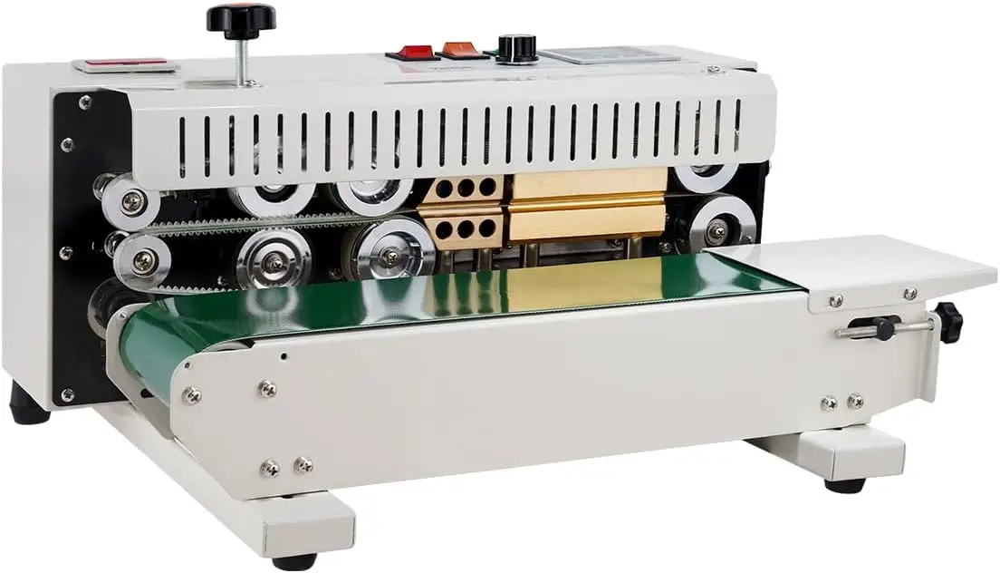 

Continuous Bag Band Sealing Machine FR900K Band Sealer Machine with Digital Temperature Control Horizontal Bag Sealer for 0.02-0