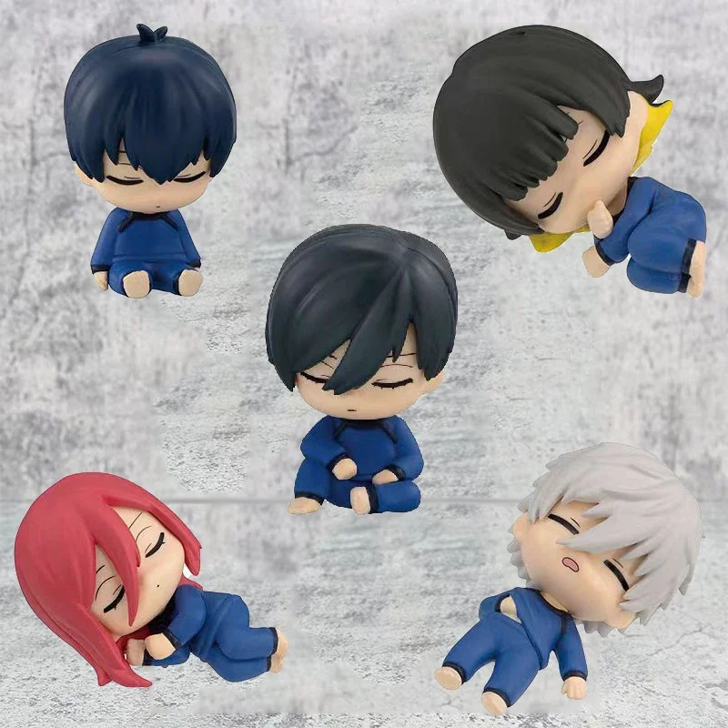 5pcs/set Anime Isagi Yoichi Blue Lock Sleeping Figures Q Chigiri Hyoma Rin Itoshi Nagi Seishiro Figure Toys PVC Collection Dolls