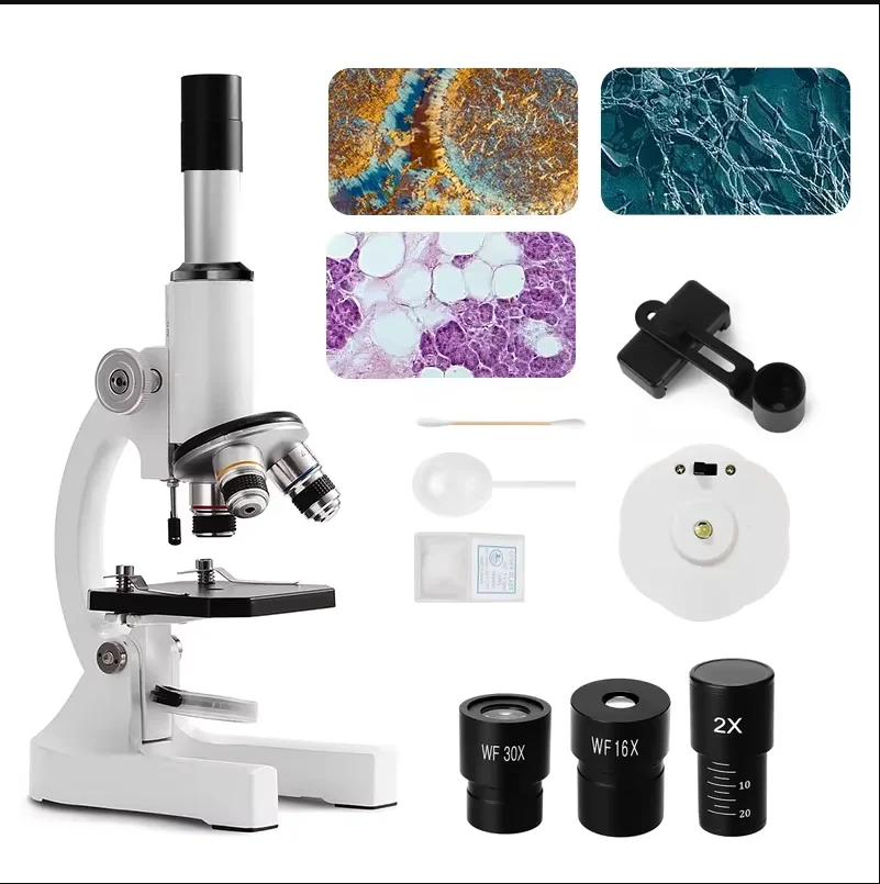 

Microscope for Adults Kids 64X-2400X Magnification Compound Microscope with Microscope Slides Fill Light for Children Students