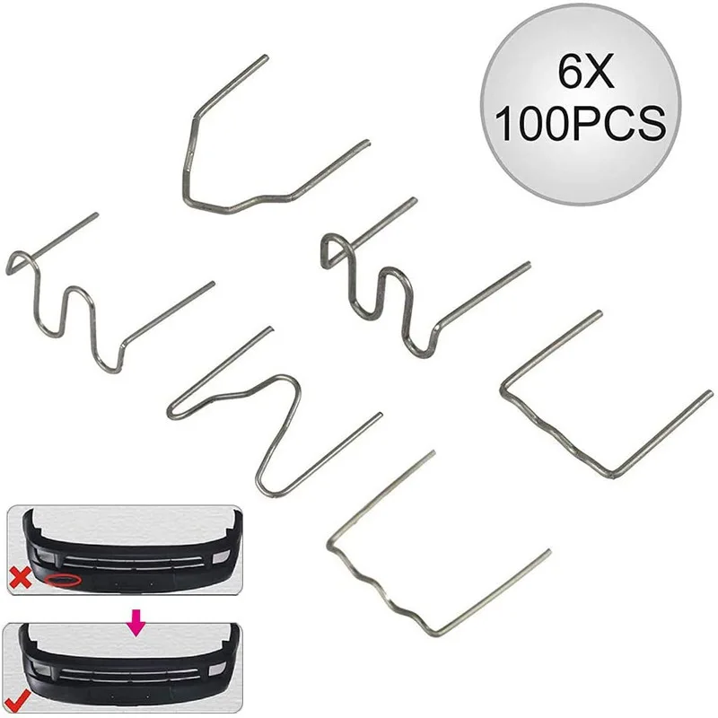 600Pcs Hot Stapler Staples 0.8mm/0.6mm Standard Pre Cut Wave Staples For Plastic Stapler Repair Car Bumper Repair Welder Wire