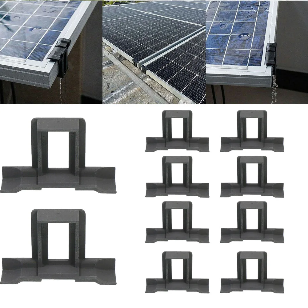 

Clamp Solar Mount Clip Solar Panel Water Drain Accessories Black Clamp Cleaning Clips Clips Mount Plastic Water Drainage 10Pcs