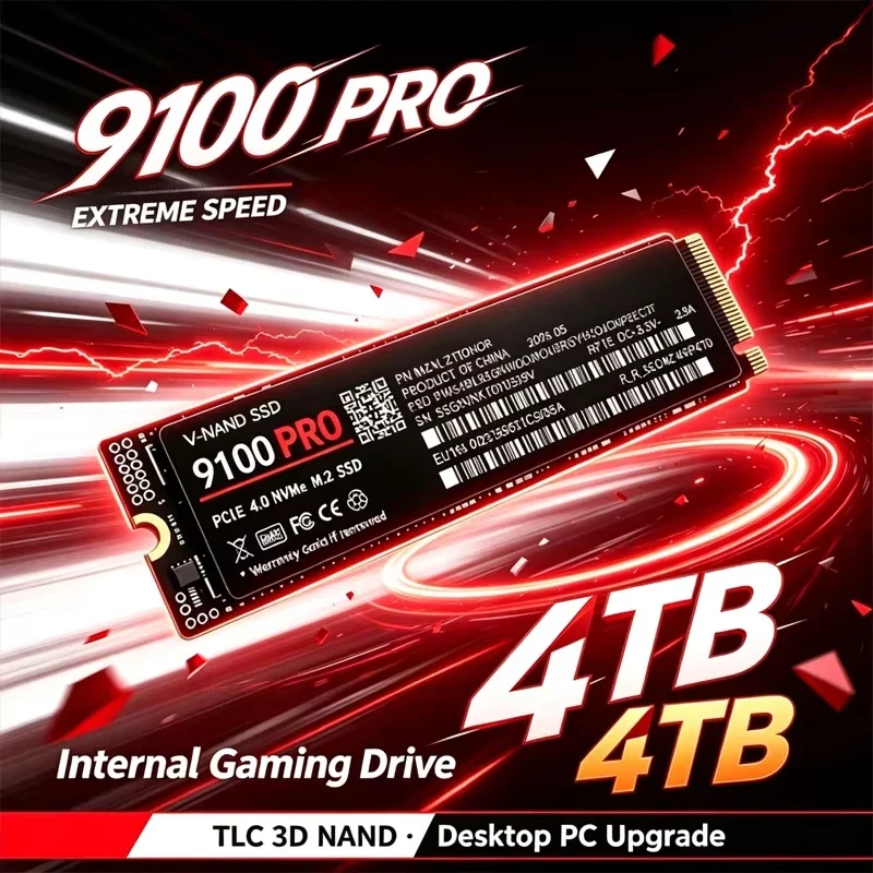 SSD NVMe M.2 2280 interno 9100 PRO PCIe4.0 X4 TLC 3D NAND 500-4TB Armazenamento de Estado Sólido para PC Desktop