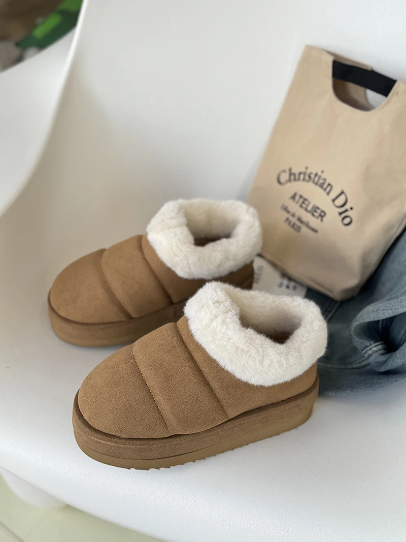 

Winter Ultra-Thi Bot European Sle Women's Bread oe Snow Boots Casual round Toe Warm Rubber Outsole Synthetic Leather