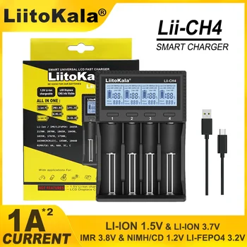 Liitokala Lii-CH4 LiI-CH2 Lii-M4S 스마트 18650 배터리 충전기 NiMH LiFePO4 리튬 이온 3.7V 1.2V 26650 14500 26700 18350 AA AAA