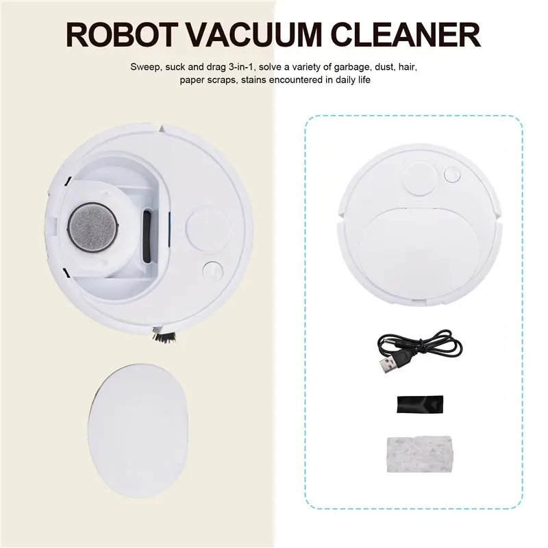 A67K-Automatic Vacuum Cleaners USB Charging Vacuum Cleaners Mini Cleaning Machine Smart Sweeping Mopping Robot Vacuum Cleaners W