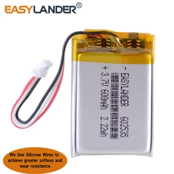 Silicone Wires Polymer lithium battery 3.7V 600mah 1.0 3p 602535 Replace for  Yi Dash Cam Mio MiVue 310 DVR car camera