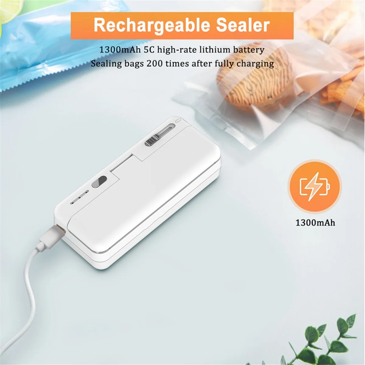 Portable Mini Heat Sealer Mini Bag Sealer Heat Sealer Handheld Sealer Bag for Chip Bag Aluminum Foil Bags Food Storage-B