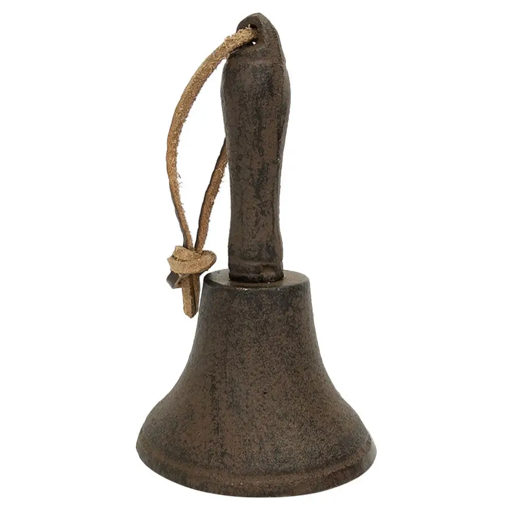 Vintage Iron Small Call Bell Retro Hand Bell for School Restaurant Desktop Decoration Iron Craft Handbell Handheld