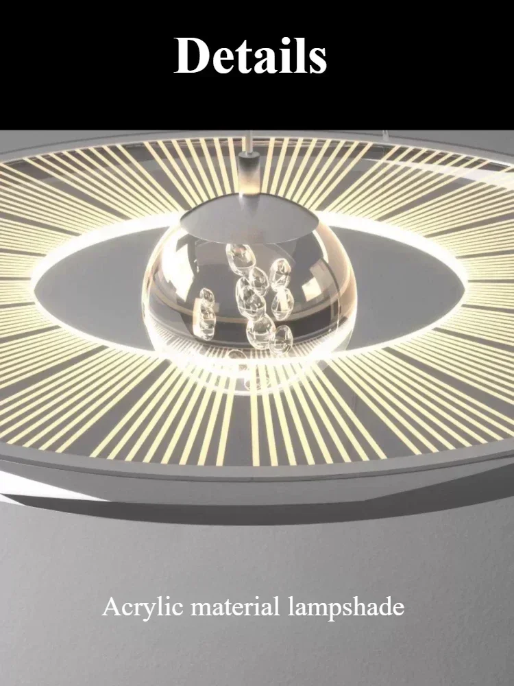 

SANDYHA Elegant LED Circular Ring Chandelier Modern Crystal Pendant Light for Living Room Bedroom Dining Room Decor Brighten Up