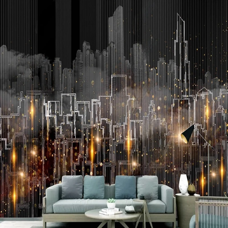 

Custom Abstract Photo Mural Hand-painted City Night Scene Wallpaper Home Interior Decoration Wall Paper Wall Art Background 3D