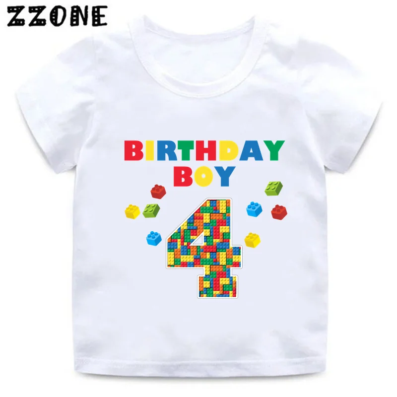 Master Builder Blocks Building Print Funny Boys Clothes 1 2 3 4 5 6 7 8 9 Years Happy Birthday Kids T shirt Baby Girls T-Shirts