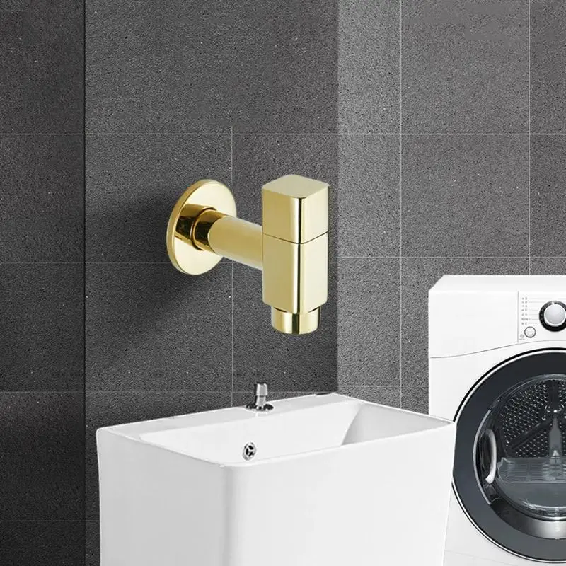 Gold Washing Machine Faucet Brass Toilet Mop Small Faucet Wall Mounted Garden Outdoor Bathroom Water Taps Washing Machine Tap