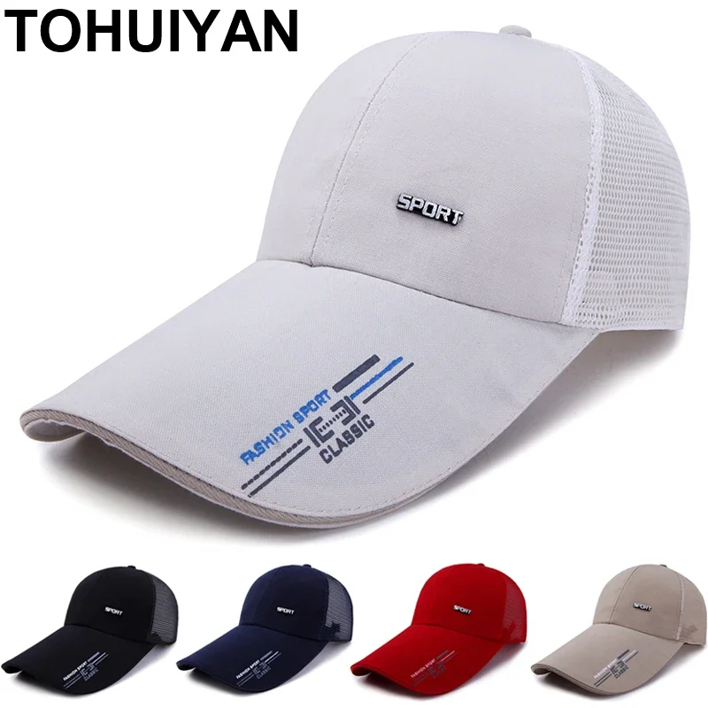 11cm Long Visor Men Hat Summer Quick Drying Trucker Cap Outdoor Sun Shade Fishing Hats Cool Strapback Baseball Caps for Women