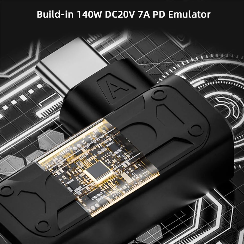 140 واط 100 واط تيار مستمر جاك المدخلات إلى USB-C نوع-C بزاوية 90 درجة قابس طاقة محول الشحن لأجهزة الكمبيوتر المحمول الهاتف لينوفو/HP/Dell #6