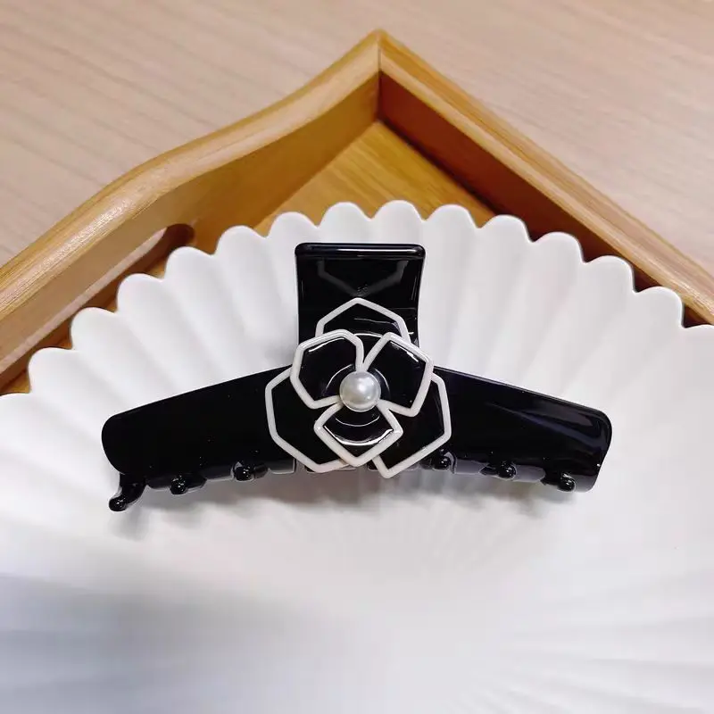 1 قطعة كاميليا التقاط كليب الفرنسية ثلاثي الأبعاد زهرة القرش كليب قرص كبير الشعر كامل التعادل الشعر التقاط كليب #1